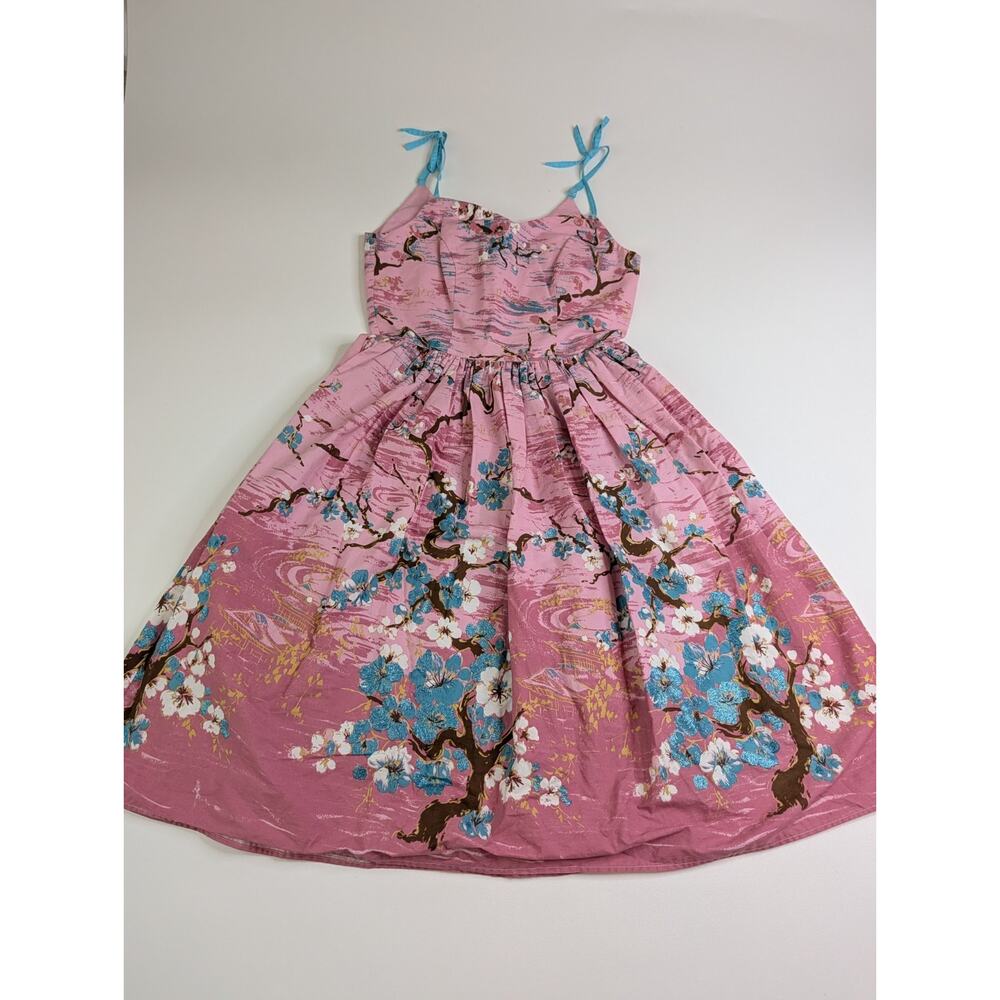 Hell Bunny Jenna Retro Sundress Size XS Cherry Blossom - Picture 2 of 15